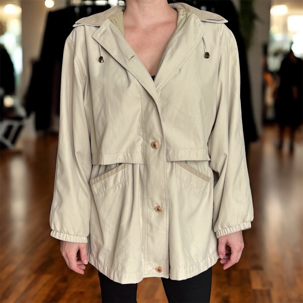 Carlo Briani Beige Hooded Coat Size L